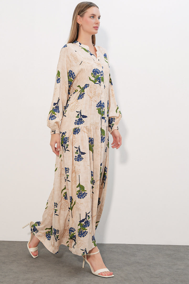 Bigdart Robe longue de hijab à motifs 2585 - c.Bleu