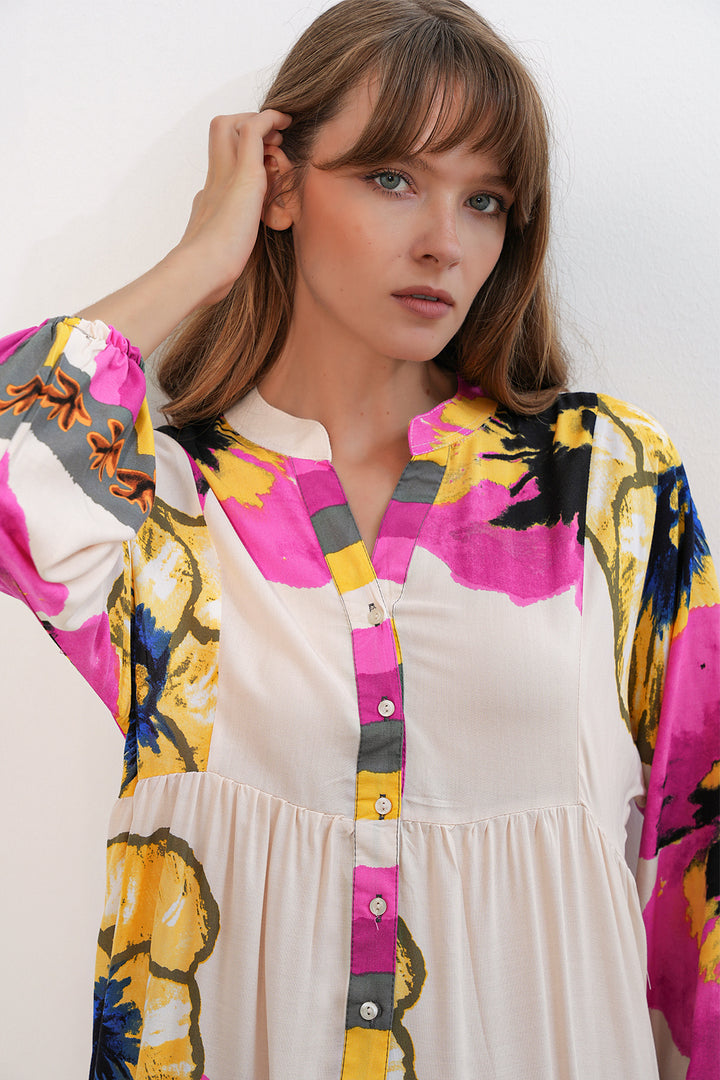 Bigdart Robe longue modeste à motifs pour femmes 2585-C. Rose