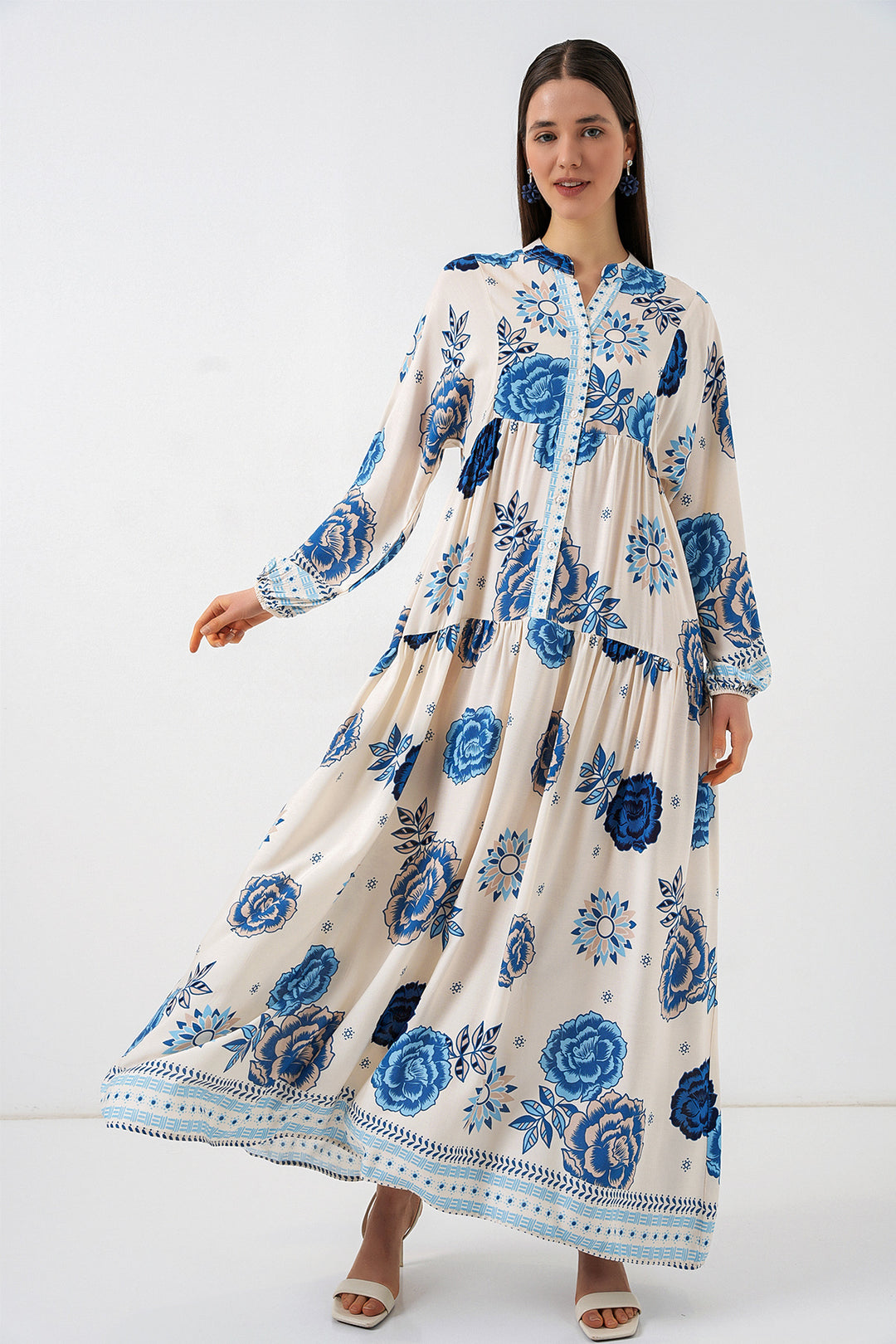 Bigdart Robe longue modifiée pour femme 2585 - Bleu saphir