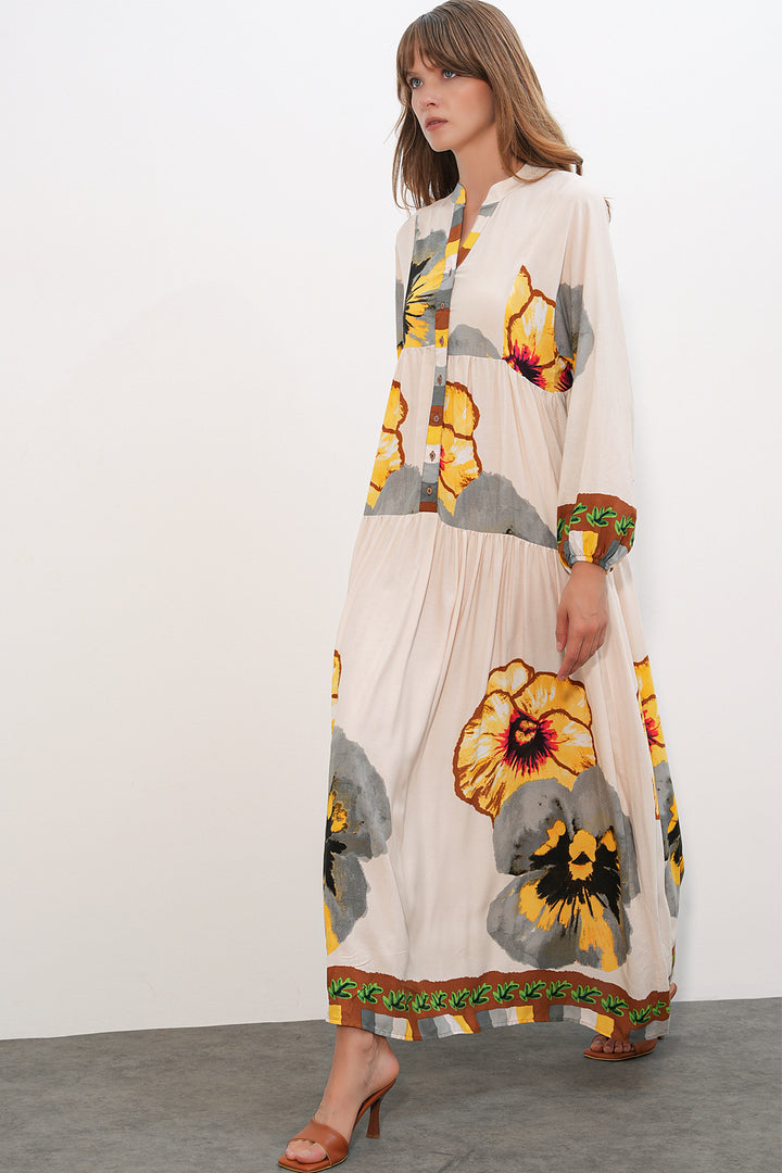 Bigdart Robe longue modeste à motifs pour femmes 2585 - C.Jaune