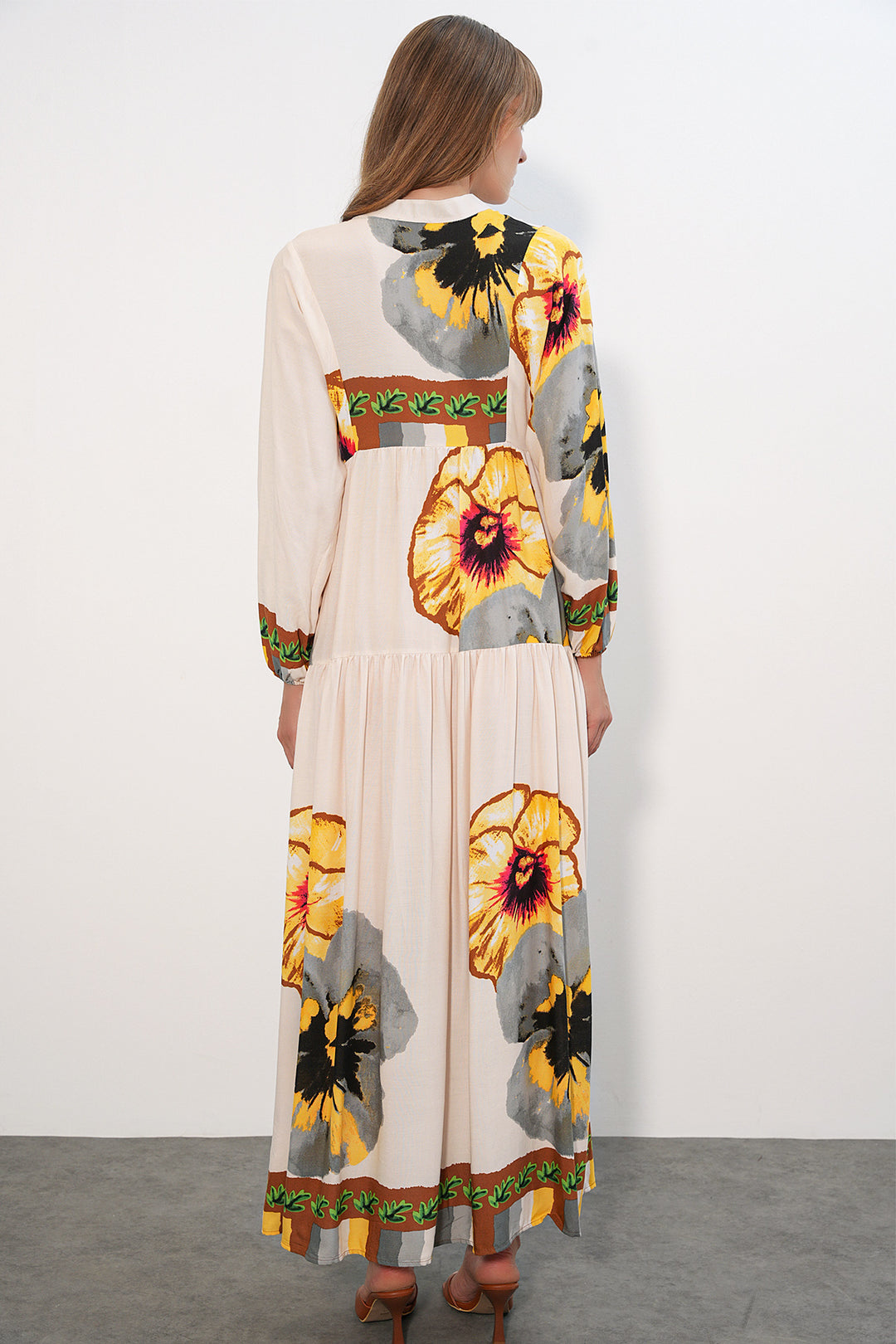 Bigdart Robe longue modeste à motifs pour femmes 2585 - C.Jaune