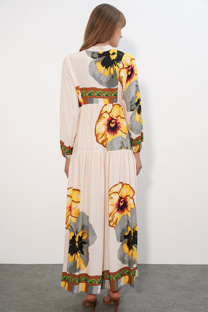 Bigdart Robe longue modeste à motifs pour femmes 2585 - C.Jaune