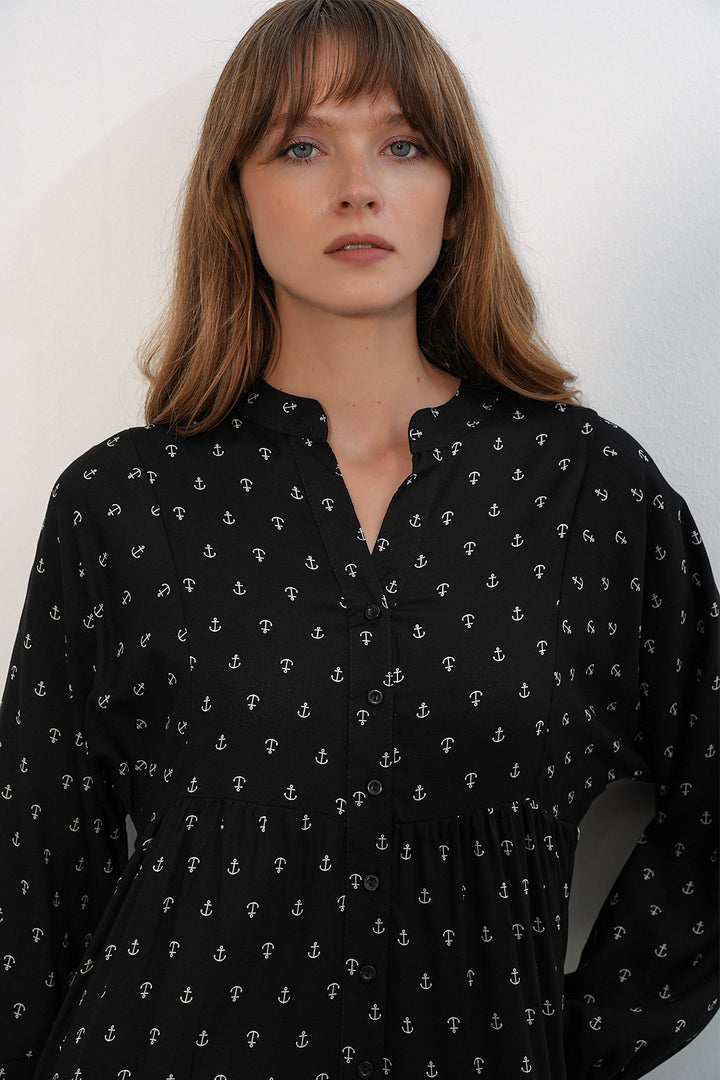 Bigdart Robe longue modeste à motifs pour femmes 2585-C. Noir