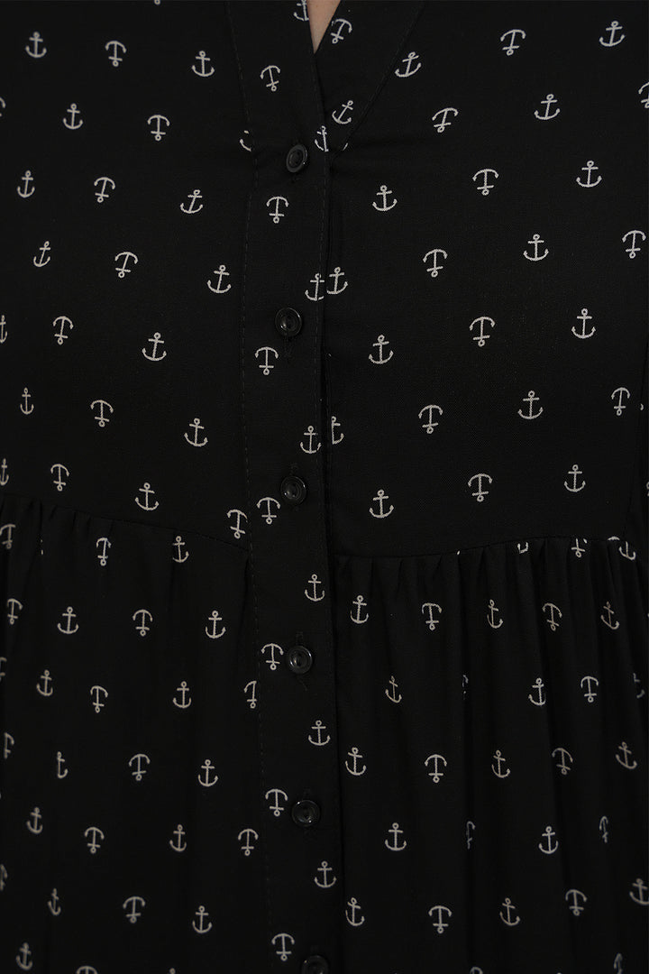 Bigdart Robe longue modeste à motifs pour femmes 2585-C. Noir