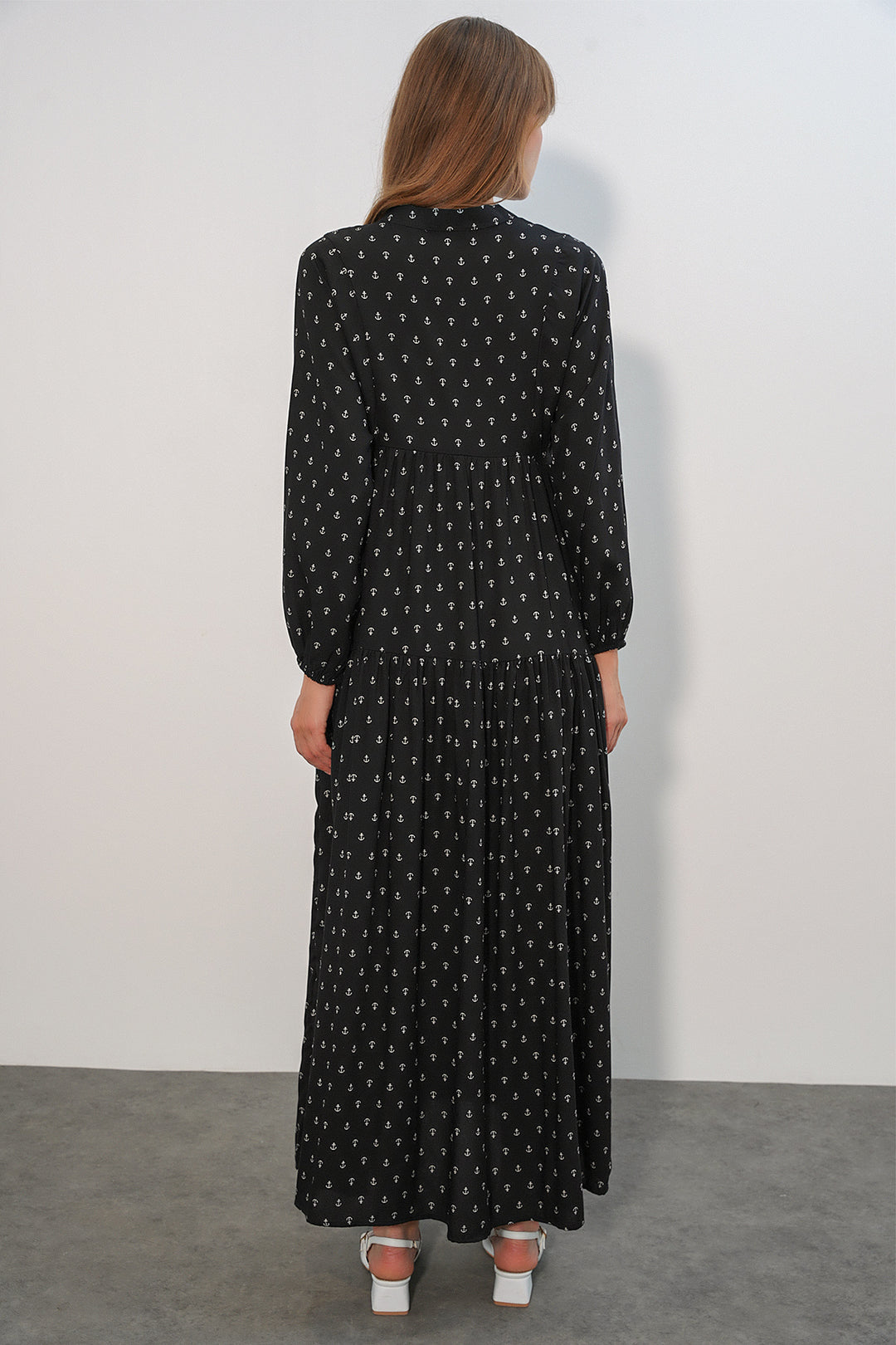 Bigdart Robe longue modeste à motifs pour femmes 2585-C. Noir
