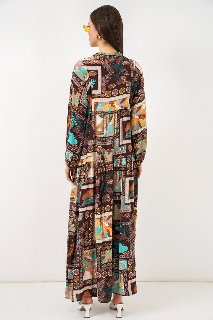 Bigdart Robe longue de hijab à motifs pour femme 2585 - d.Marron