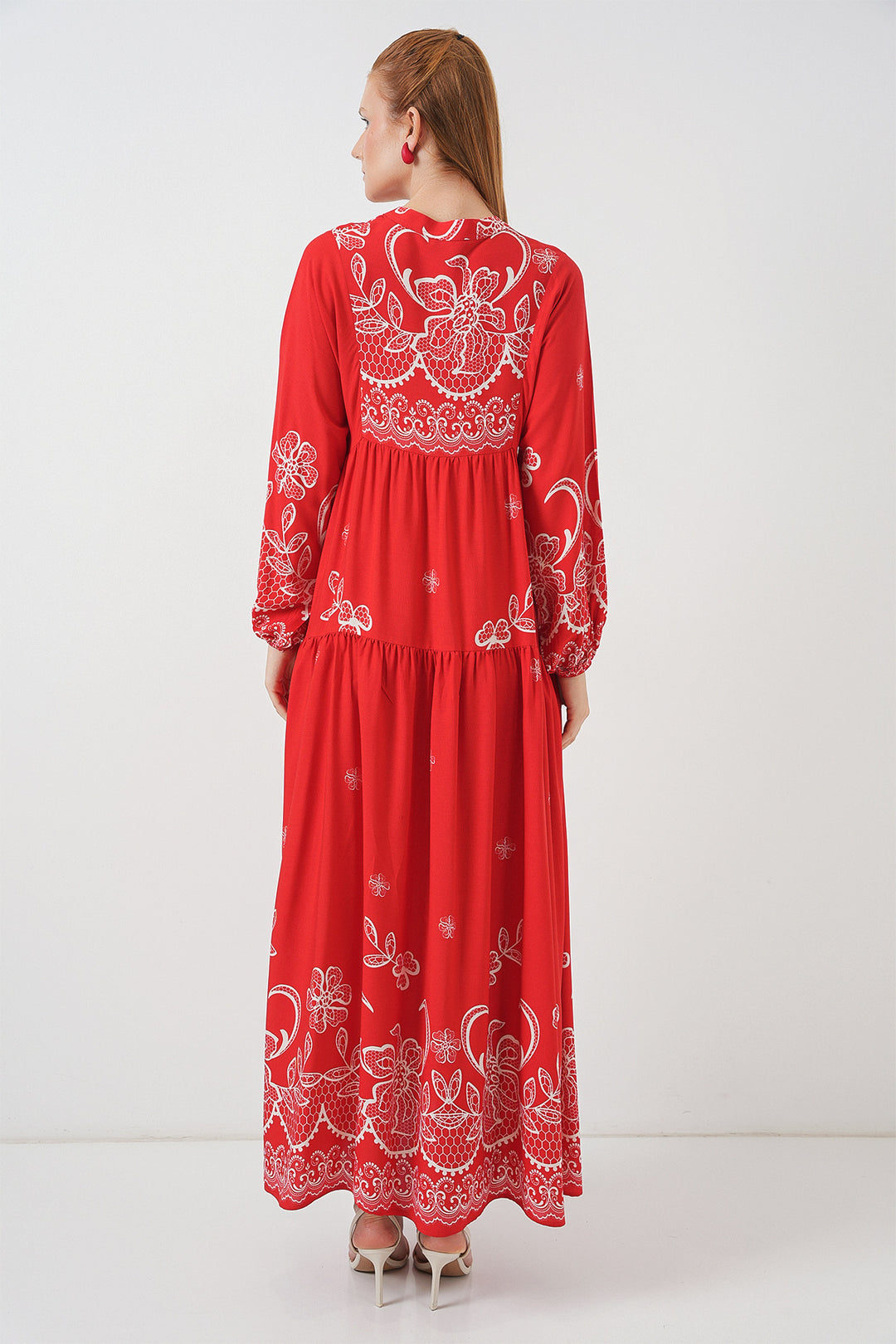 Bigdart Robe longue modeste à motifs pour femme 2585 - D.Rouge