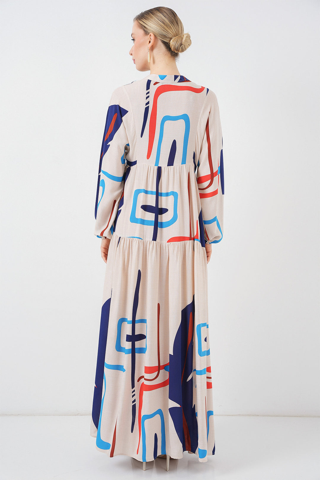 Bigdart Robe longue à motifs pour femmes 2585 - D.Crème