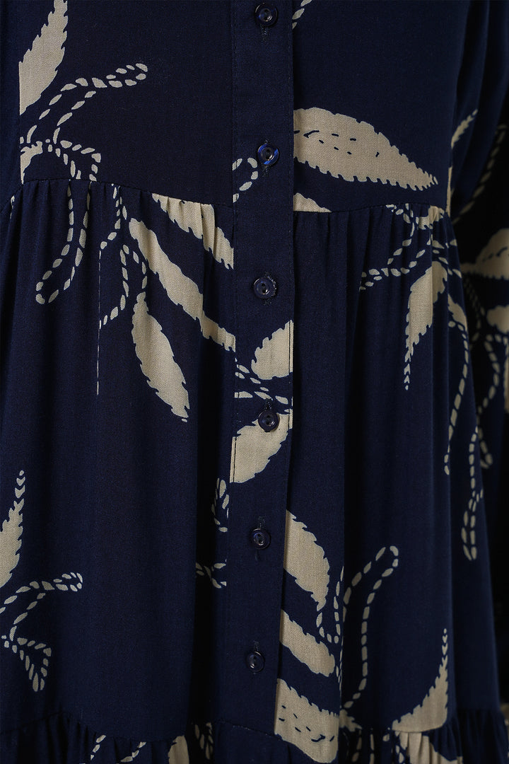 Bigdart Robe longue modestie à motifs femme 2585 - Bleu marine