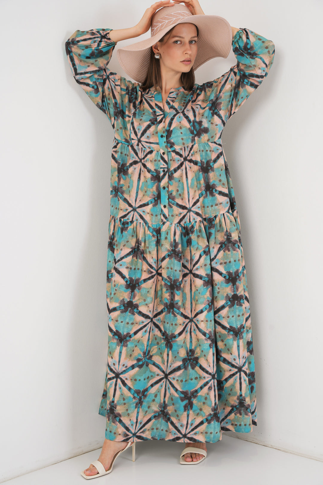 Bigdart Robe longue de hijab à motifs pour femmes 2585 - Menthe