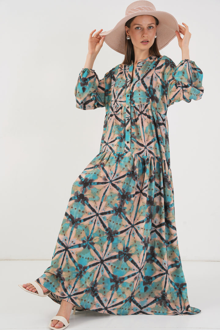 Bigdart Robe longue de hijab à motifs pour femmes 2585 - Menthe