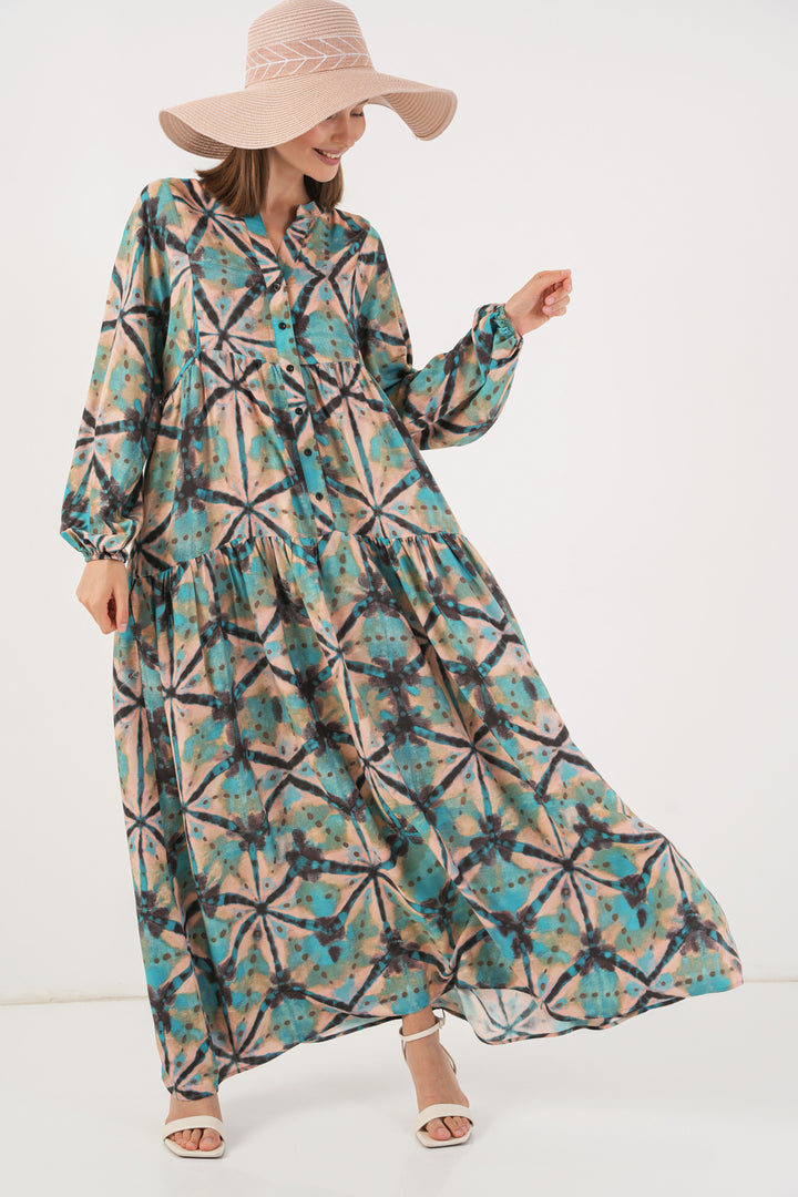 Bigdart Robe longue de hijab à motifs pour femmes 2585 - Menthe