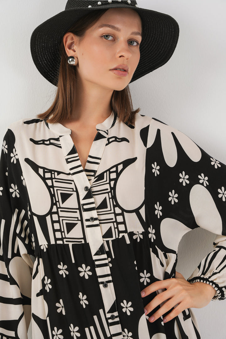 Bigdart Robe longue modeste à motifs pour femme 2585 - d. Noir