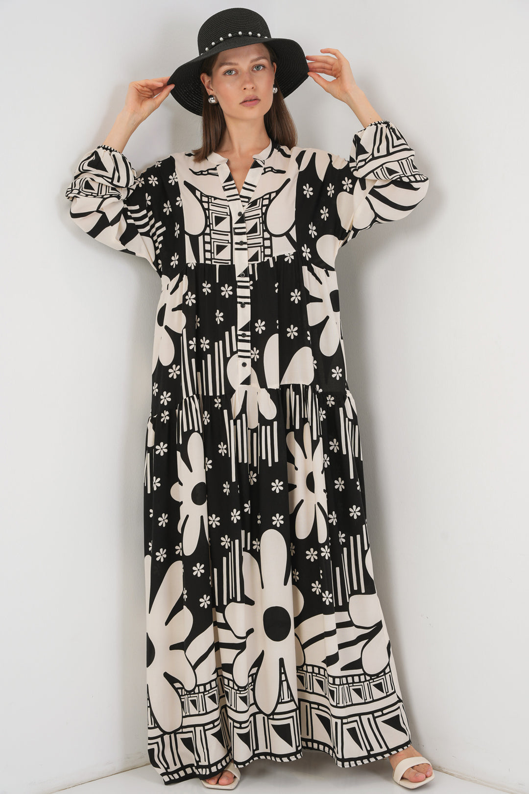 Bigdart Robe longue modeste à motifs pour femme 2585 - d. Noir