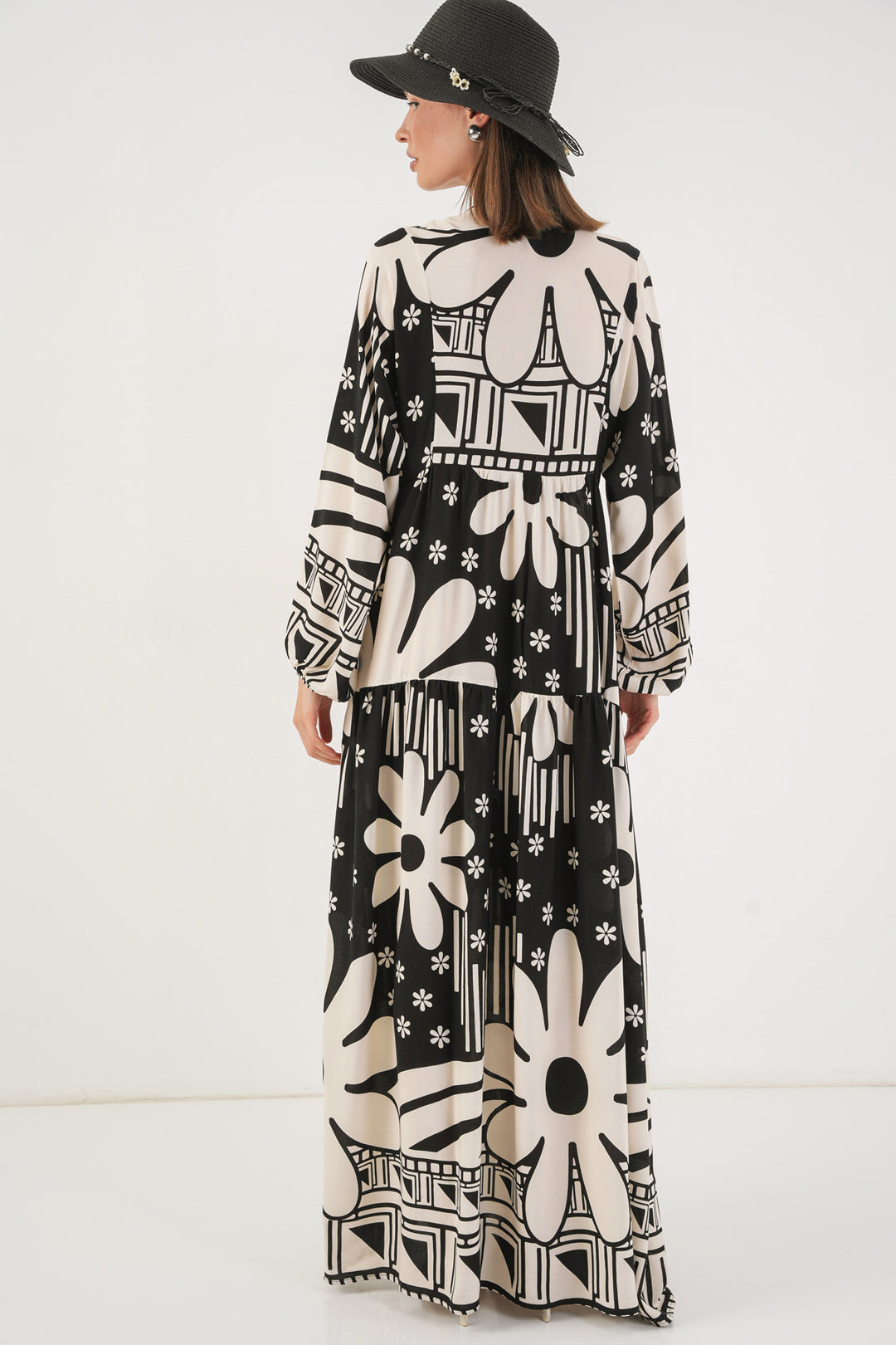 Bigdart Robe longue modeste à motifs pour femme 2585 - d. Noir