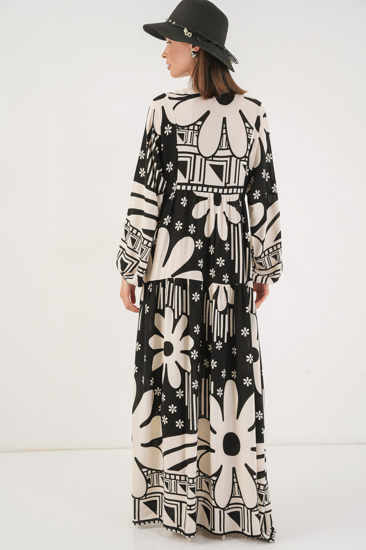 Bigdart Robe longue modeste à motifs pour femme 2585 - d. Noir