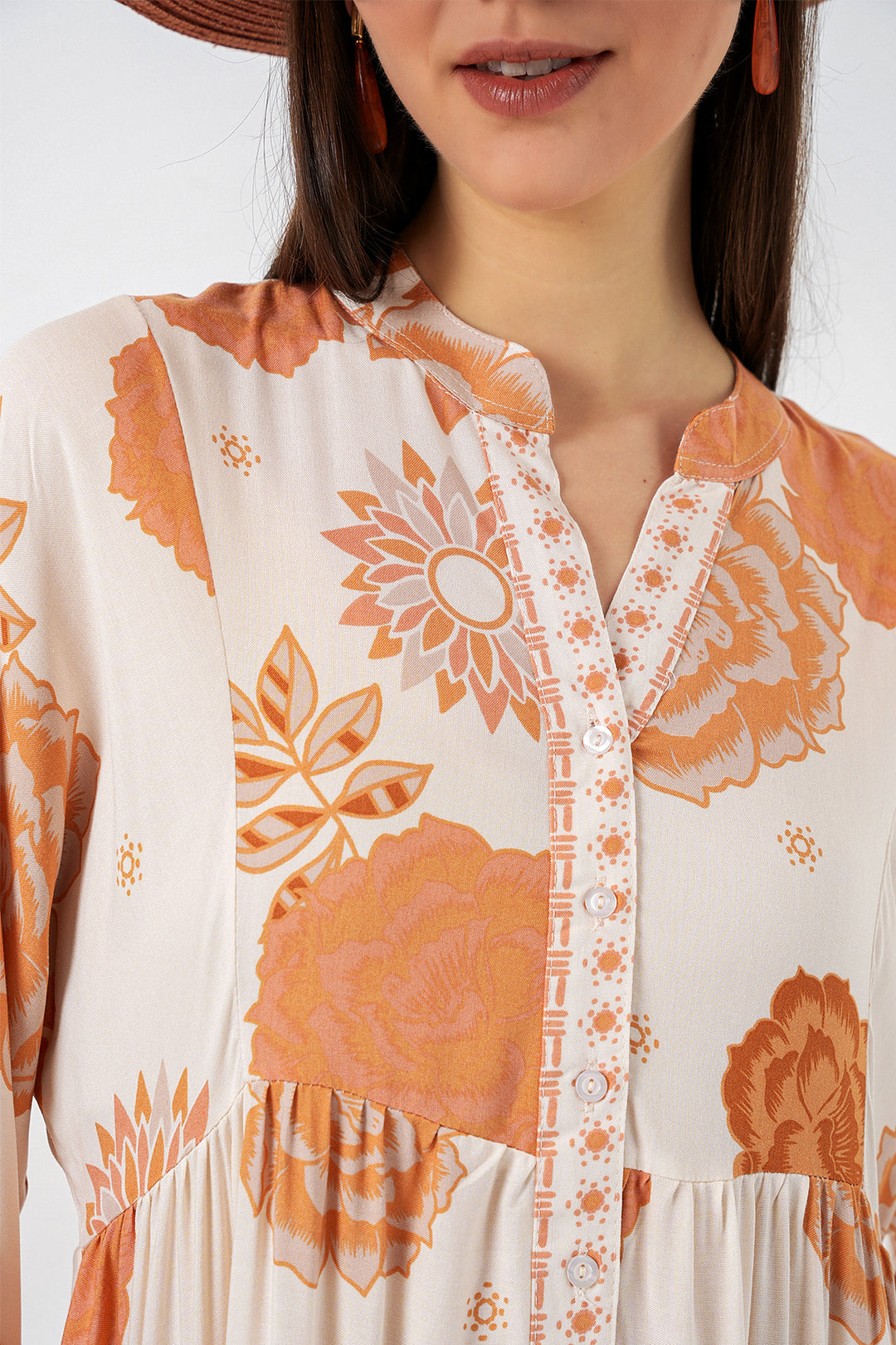 Bigdart Robe longue de hijab à motifs pour femme 2585 - Orange foncé