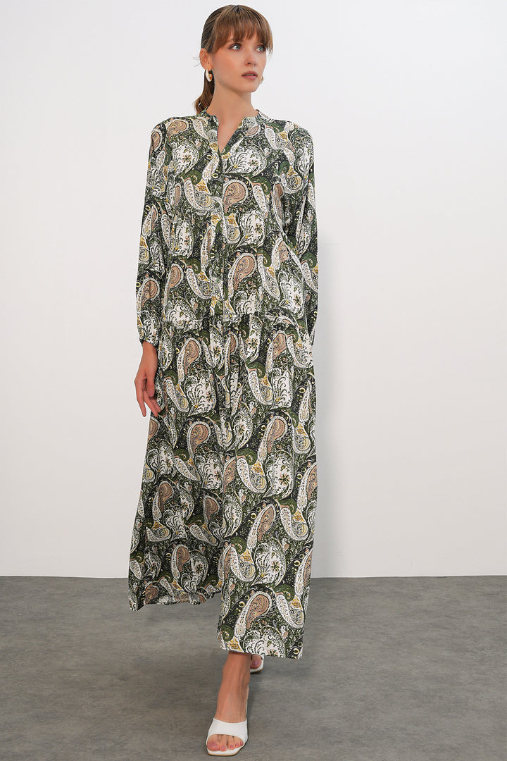 Bigdart Robe de hijab longue à motifs pour femme 2585 - Kaki