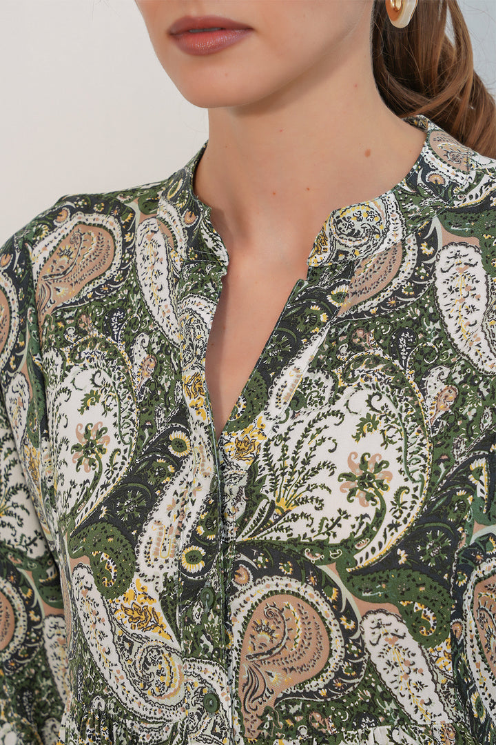 Bigdart Robe de hijab longue à motifs pour femme 2585 - Kaki