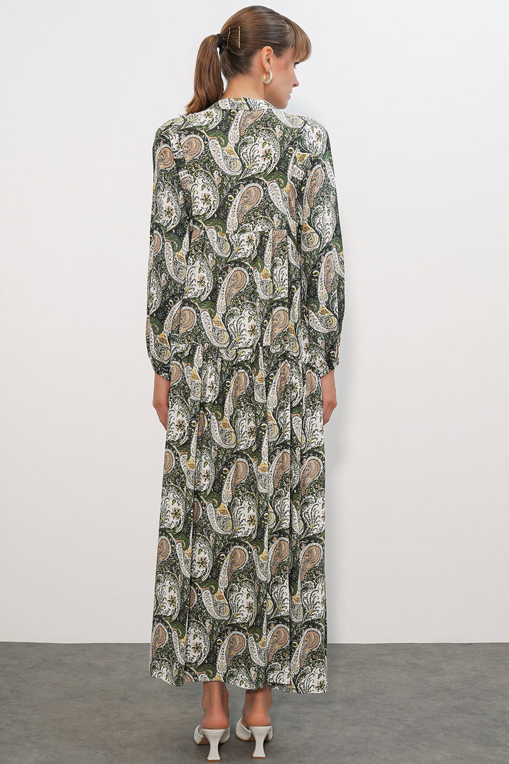 Bigdart Robe de hijab longue à motifs pour femme 2585 - Kaki