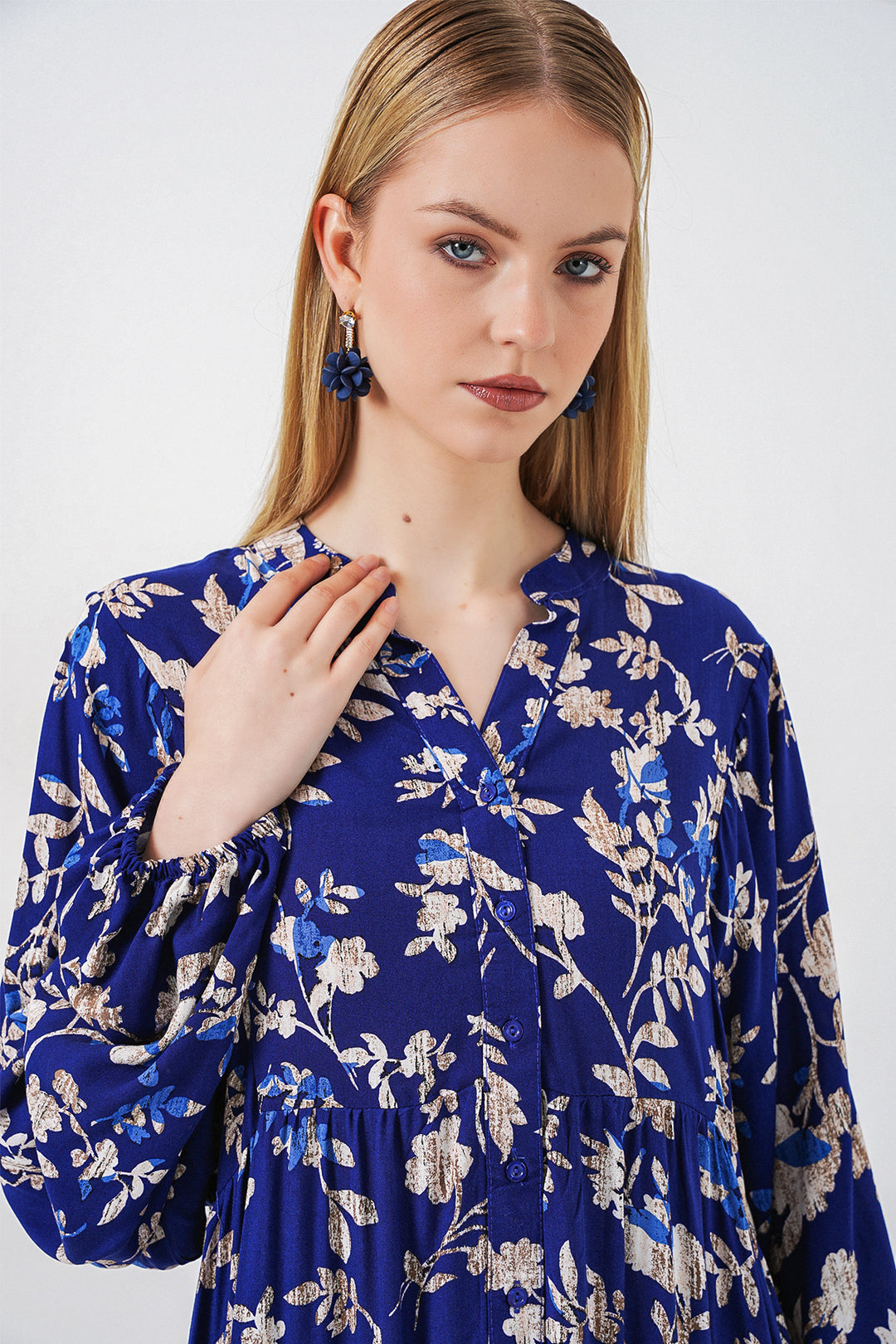 Bigdart Robe longue modeste à motifs pour femme 2585 - e. Bleu roi