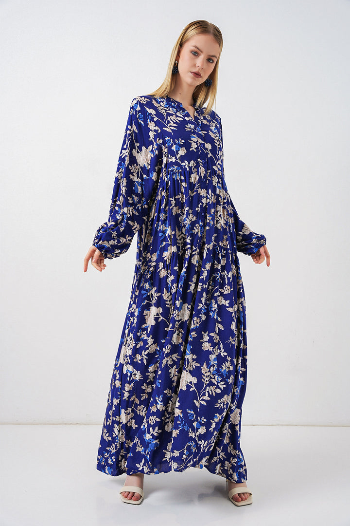Bigdart Robe longue modeste à motifs pour femme 2585 - e. Bleu roi