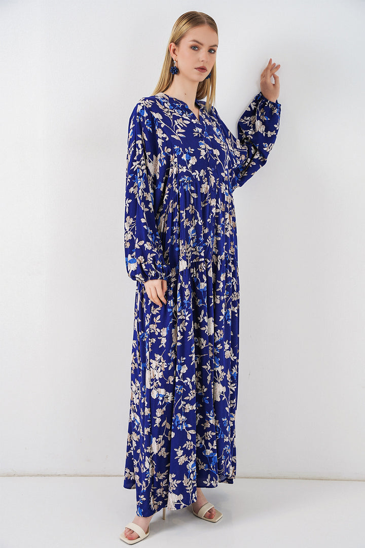 Bigdart Robe longue modeste à motifs pour femme 2585 - e. Bleu roi