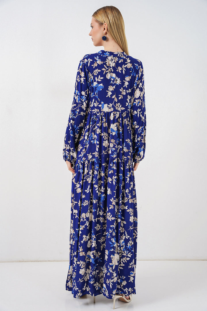 Bigdart Robe longue de hijab à motifs pour femmes 2585 - Bleu roi