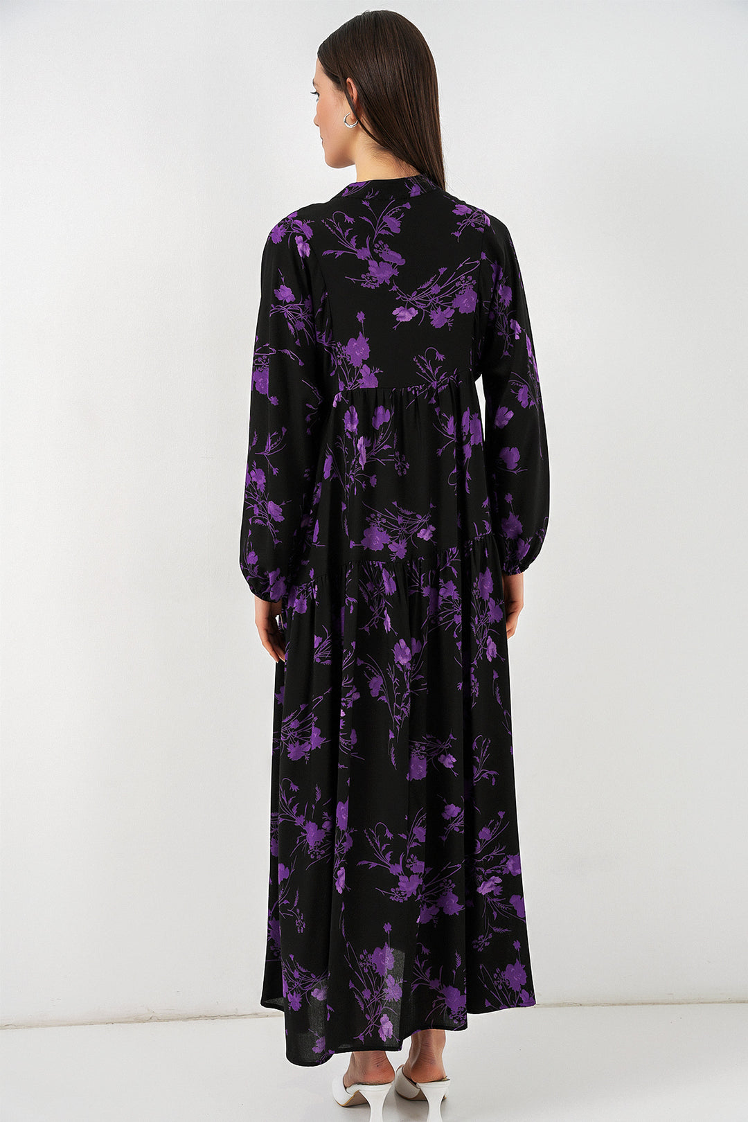 Bigdart Robe longue de hijab à motifs pour femmes 2585 - Noir