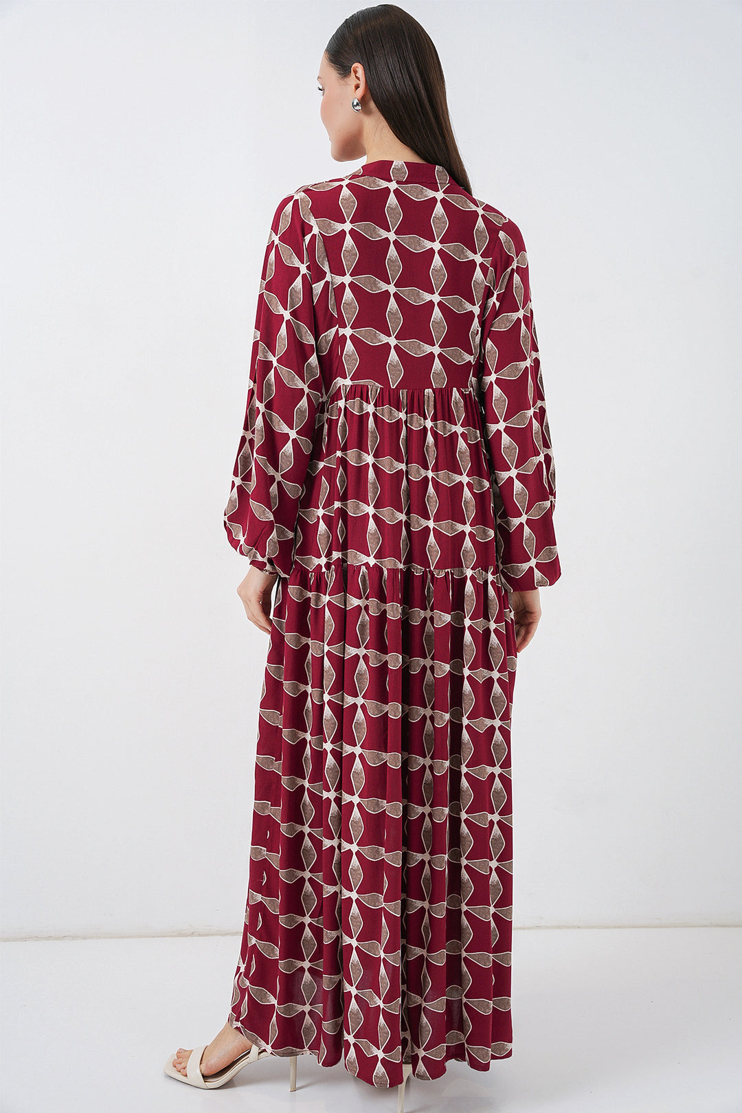 Bigdart Robe Longue Modeste à Motifs Femme 2585 - f.Bordeaux