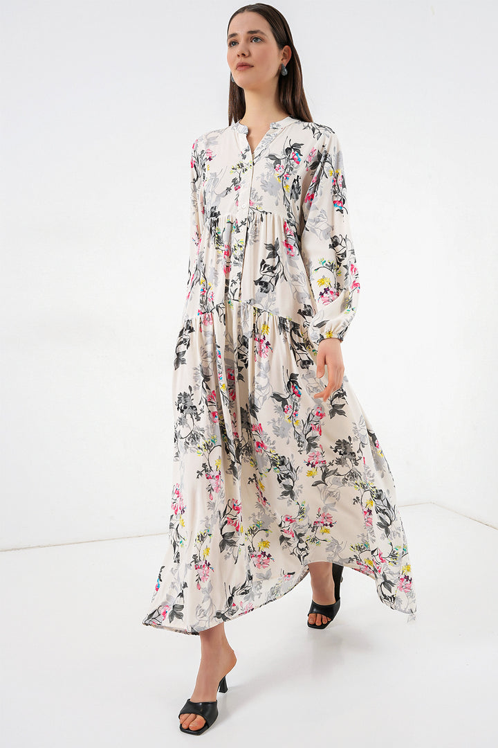 Bigdart Robe longue à motifs pour femmes 2585 - F.Gris