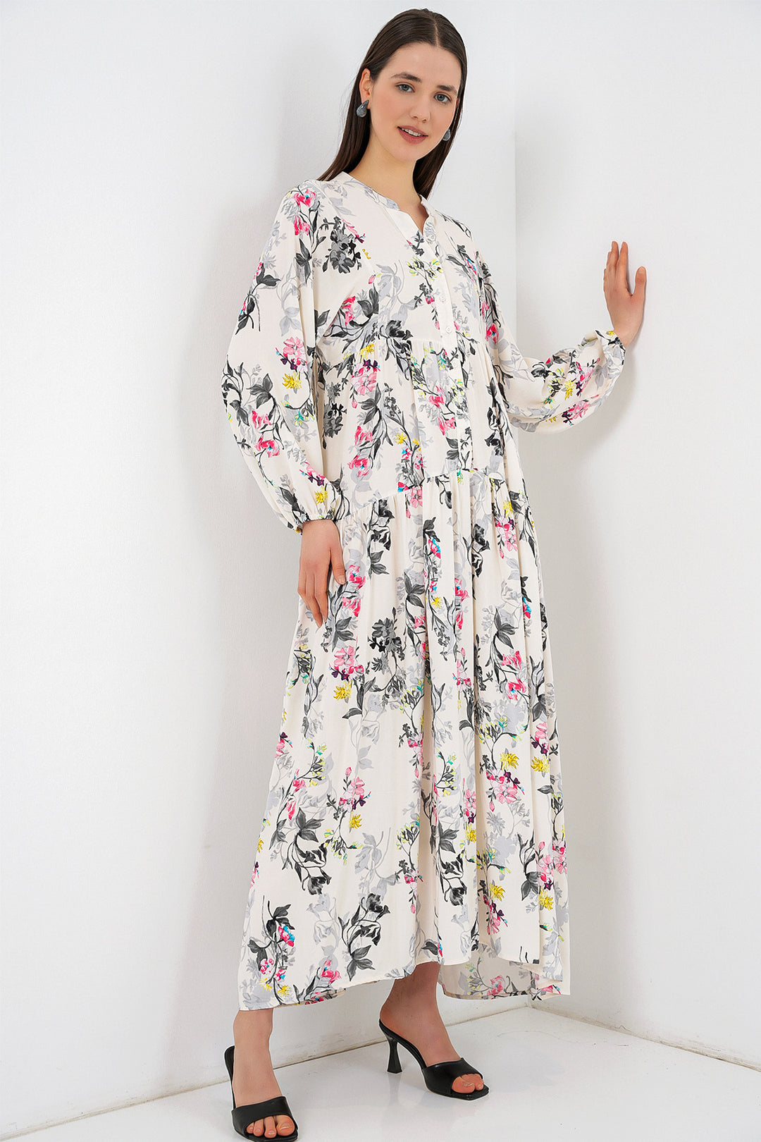 Bigdart Robe longue à motifs pour femmes 2585 - F.Gris