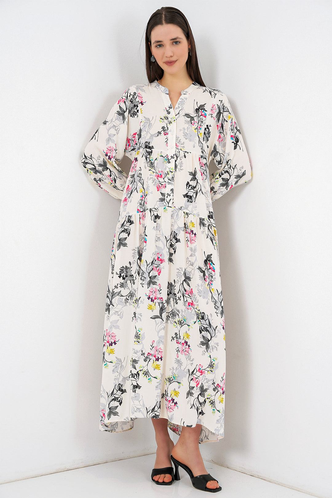 Bigdart Robe longue à motifs pour femmes 2585 - F.Gris