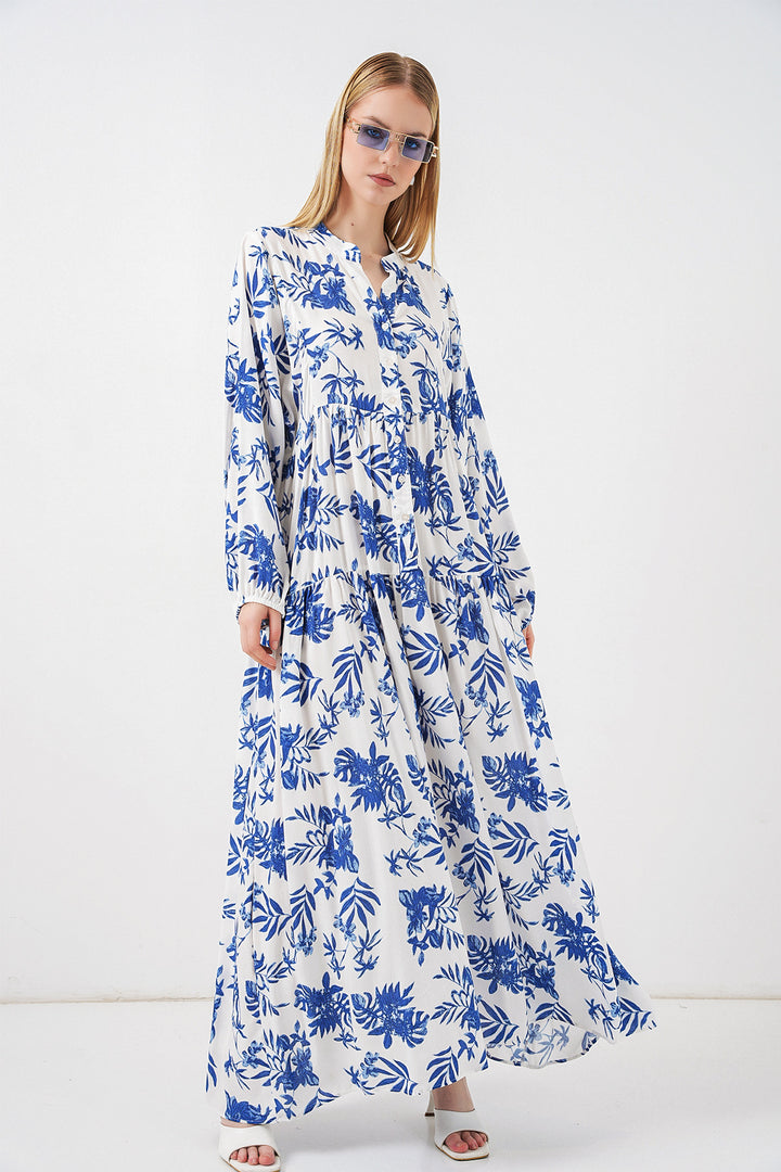 Bigdart Robe longue modeste à motifs pour femme 2585 - f. Bleu roi