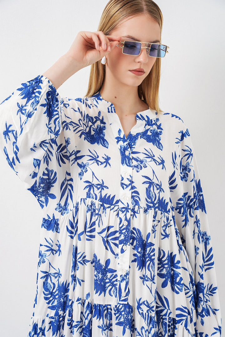 Bigdart Robe longue modeste à motifs pour femme 2585 - F. Bleu roi