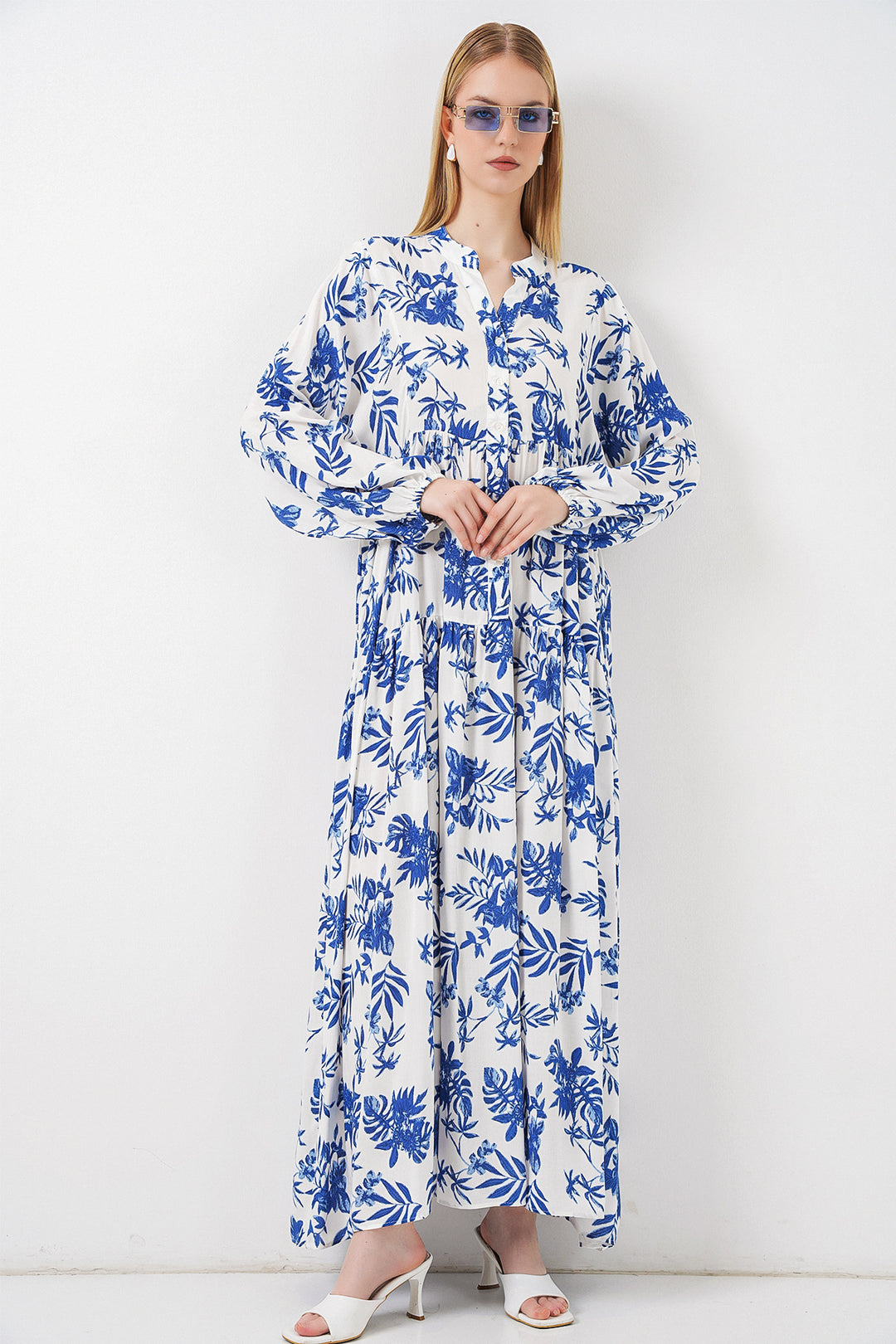 Bigdart Robe longue modeste à motifs pour femme 2585 - F. Bleu roi