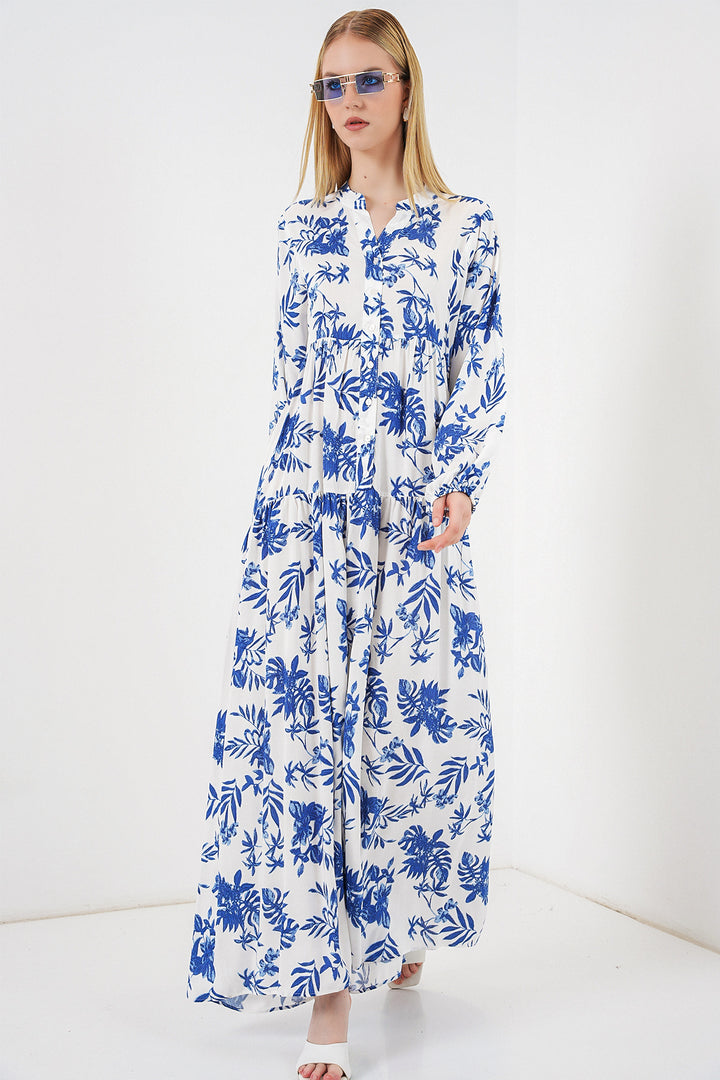 Bigdart Robe longue modeste à motifs pour femme 2585 - F. Bleu roi