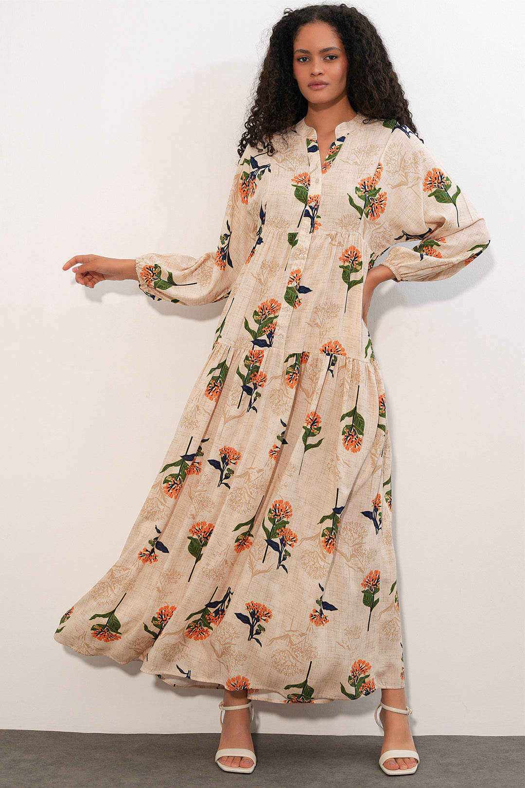 Bigdart Robe longue à motifs pour femme 2585 - Orange foncé