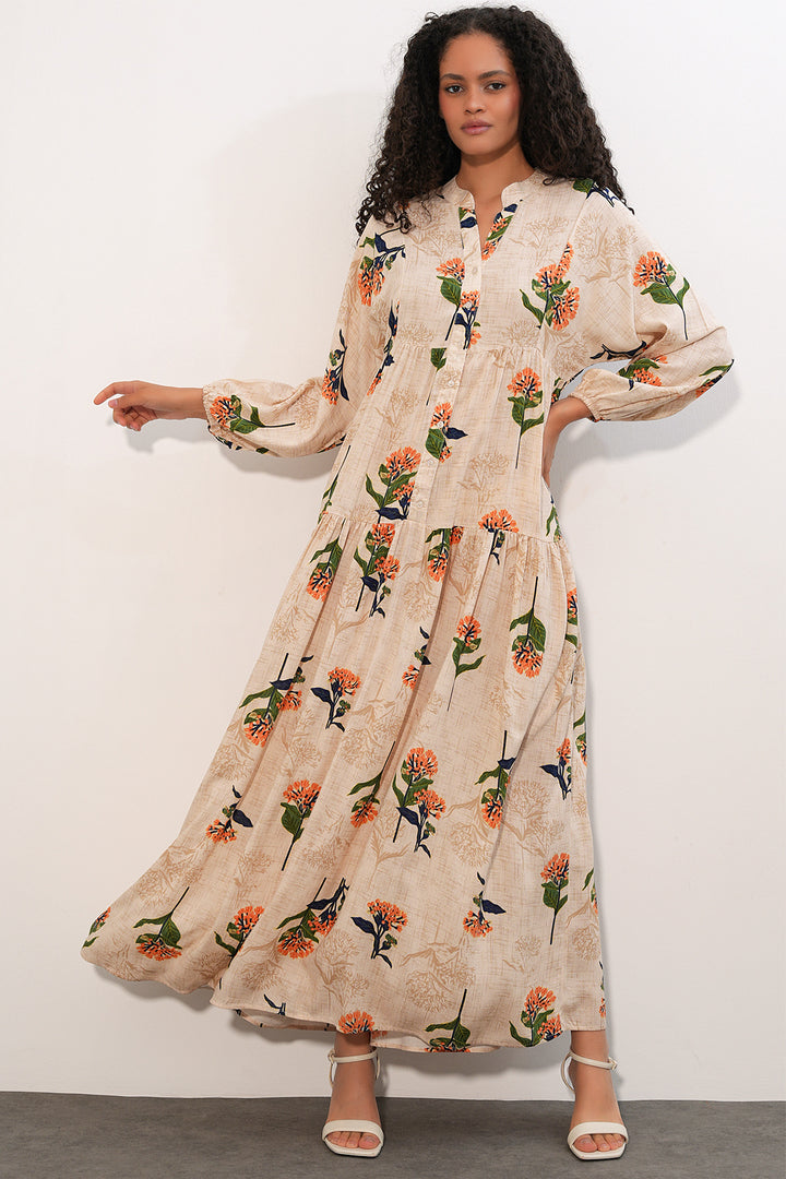 Bigdart Robe longue à motifs pour femme 2585 - Orange foncé