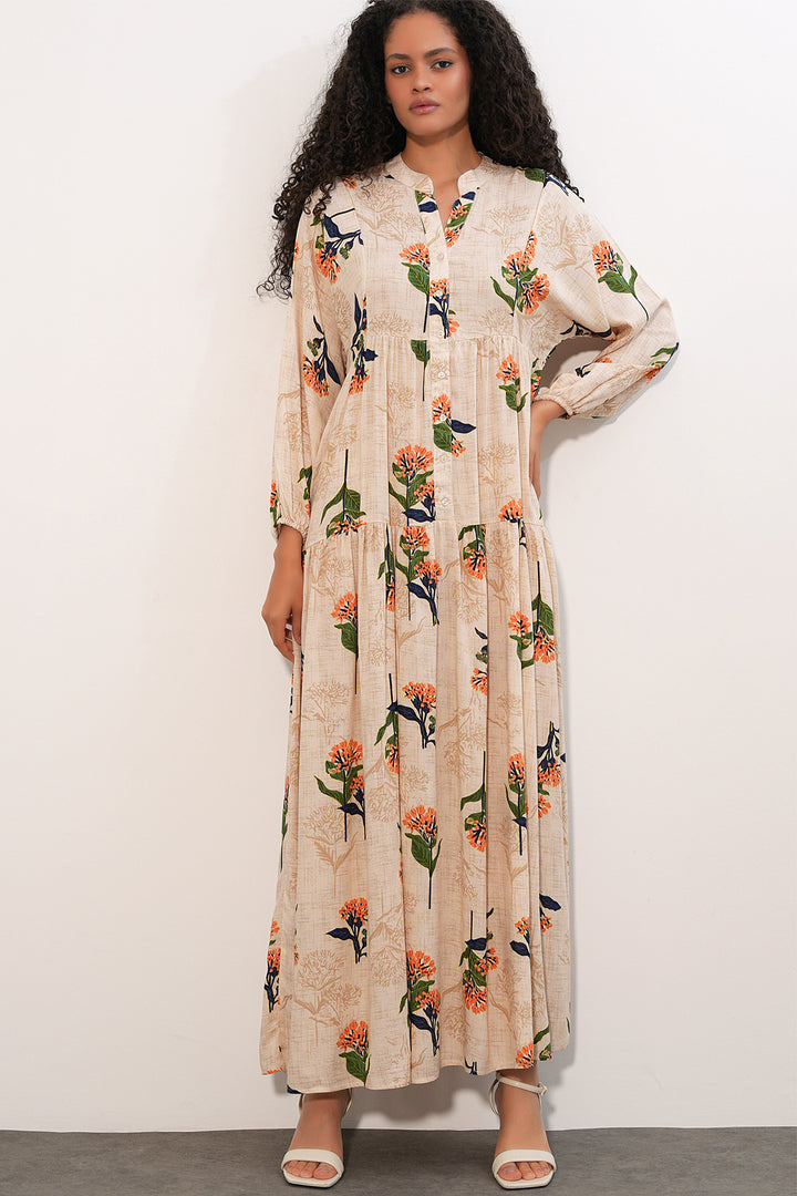 Bigdart Robe longue à motifs pour femme 2585 - Orange foncé