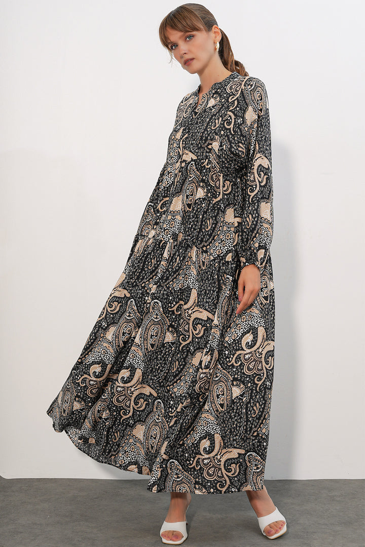 Bigdart Robe de hijab longue à motifs pour femme 2585 - Anthracite