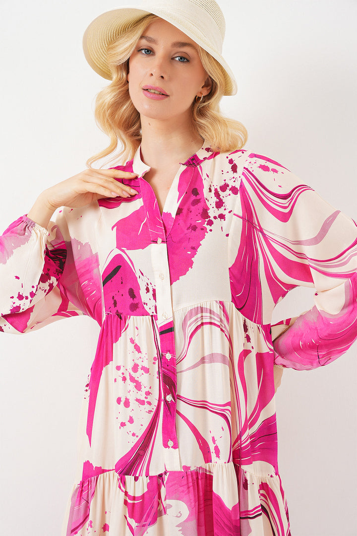 Bigdart Robe longue modestes à motifs pour femme 2585 - Fuchsia