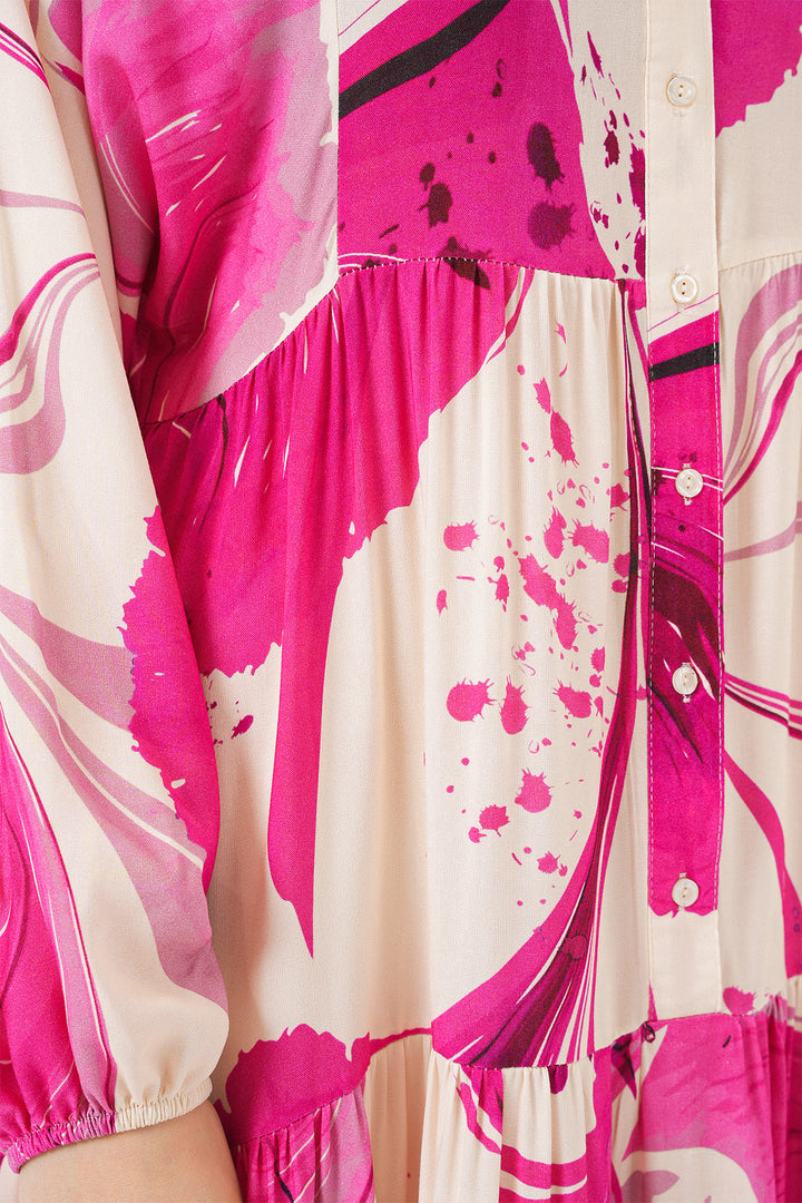 Bigdart Robe longue modestes à motifs pour femme 2585 - Fuchsia