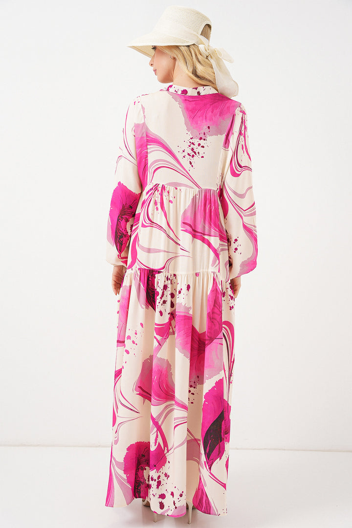 Bigdart Robe longue à motifs pour femmes 2585 - Fuchsia