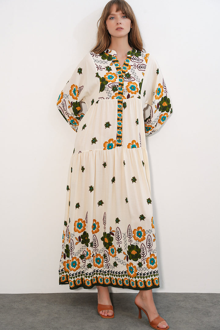 Bigdart Robe longue modeste à motifs pour femmes 2585-H. Vert