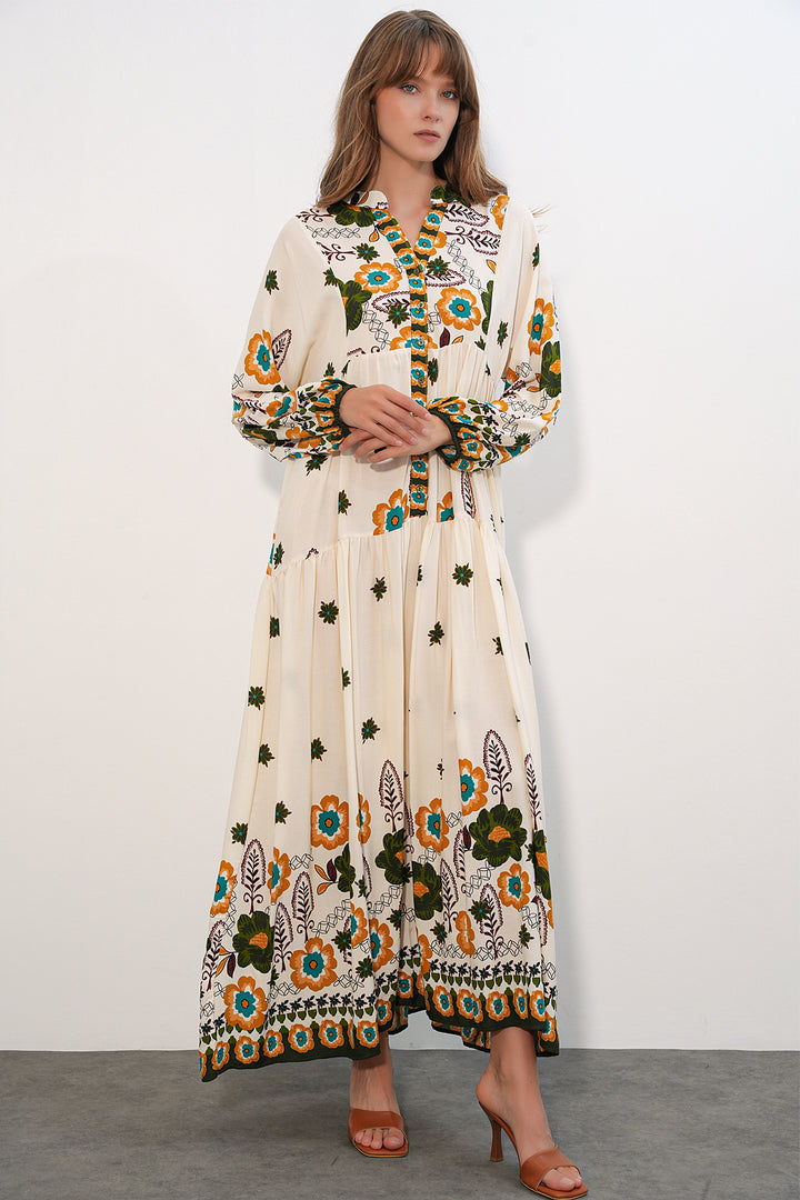 Bigdart Robe longue modeste à motifs pour femmes 2585-H. Vert