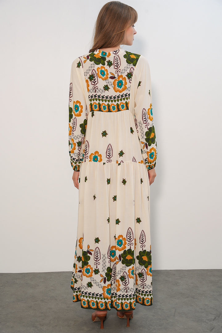 Bigdart Robe longue modeste à motifs pour femmes 2585-H. Vert