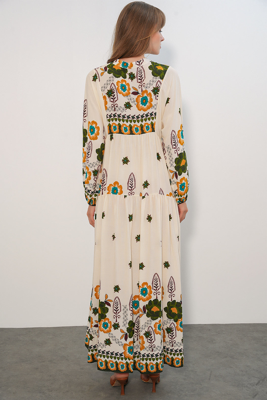 Bigdart Robe longue modeste à motifs pour femmes 2585-H. Vert