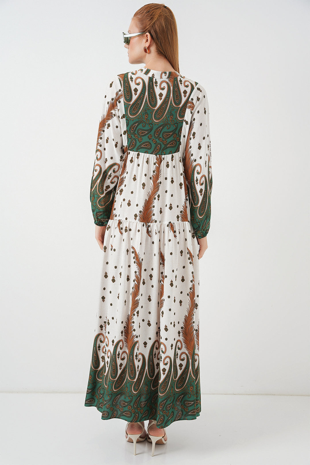 Bigdart Robe longue à motifs pour femmes 2585 - Moutarde