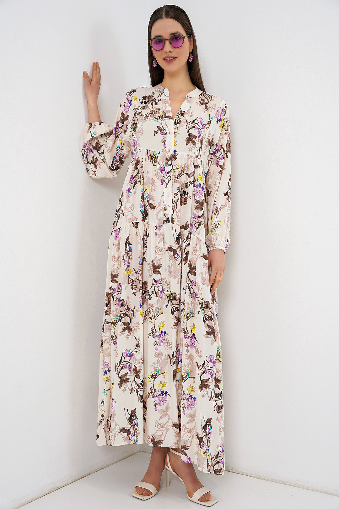 Bigdart Robe longue modeste à motifs pour femme 2585 - i. Marron